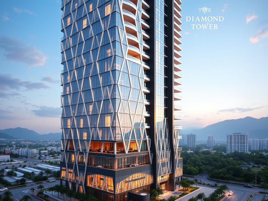 Phối cảnh tòa tháp The Diamond của Newtown Diamond Đà Nẵng