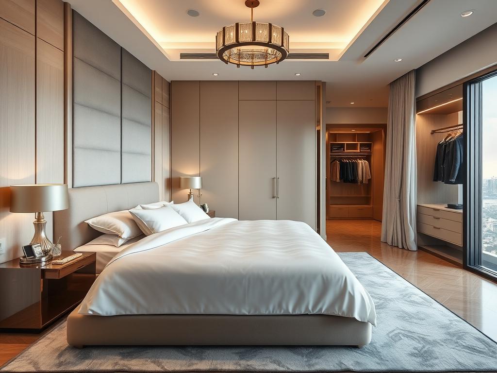 Phòng ngủ master căn hộ mẫu tại Newtown Diamond Đà Nẵng